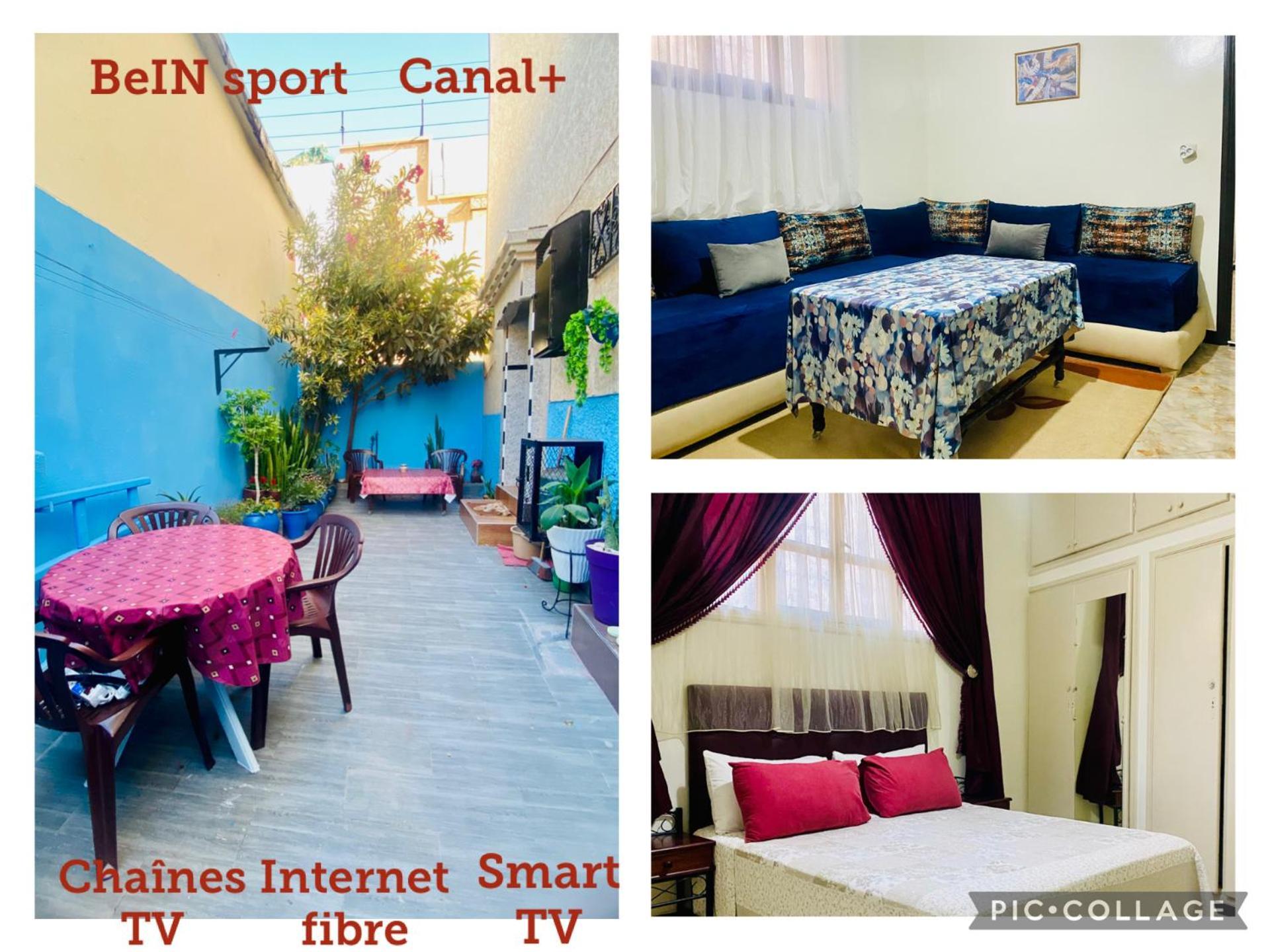 Avec Patio, Au Centre Ville, Internet Fibre, Canal Plus, Chaines Internationales Agadir