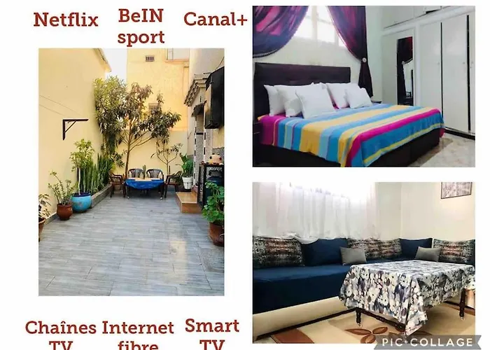 Appartement Avec Patio, Au Centre Ville, Internet Fibre, Canal Plus, Chaines Internationales